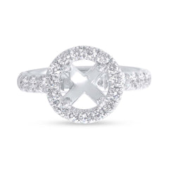 0.83ct 14k White Gold Diamond Semi-mount for 1.50ct Center