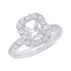0.66ct 14k White Gold Diamond Semi-mount for 6x6mm Center