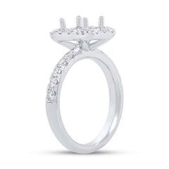 0.66ct 14k White Gold Diamond Semi-mount for 6x6mm Center
