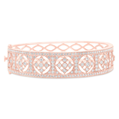 3.43ct 14k Rose Gold Diamond Bangle