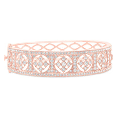 3.43ct 14k Rose Gold Diamond Bangle