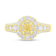 1.02ct 14k Yellow Gold Diamond Semi-mount Ring for 0.20ct Center