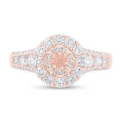 1.02ct 14k Rose Gold Diamond Semi-mount Ring for 0.20ct Center