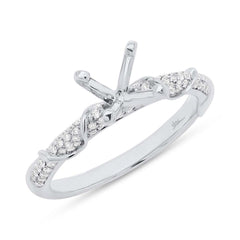 0.34ct 14k White Gold Diamond Semi-mount Ring for 1.00ct Center