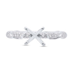 0.34ct 14k White Gold Diamond Semi-mount Ring for 1.00ct Center