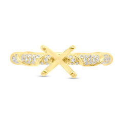 0.34ct 14k Yellow Gold Diamond Semi-mount Ring for 1.00ct Center