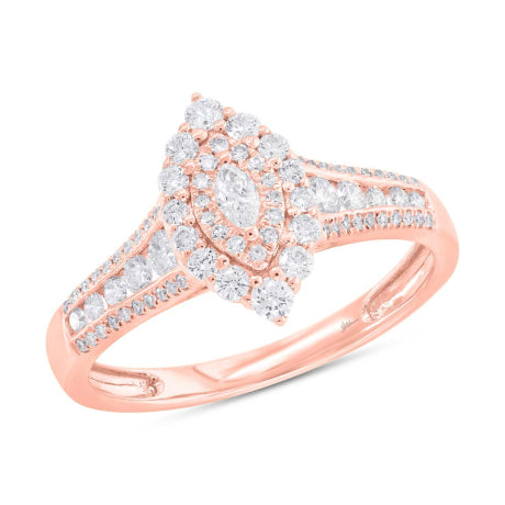 0.63ct 14k Rose Gold Diamond Engagement Ring