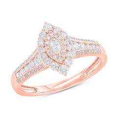 0.63ct 14k Rose Gold Diamond Engagement Ring