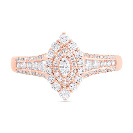 0.63ct 14k Rose Gold Diamond Engagement Ring