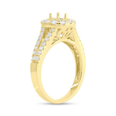 0.82ct 14k Yellow Gold Diamond Semi-mount Ring For 0.25ct Center