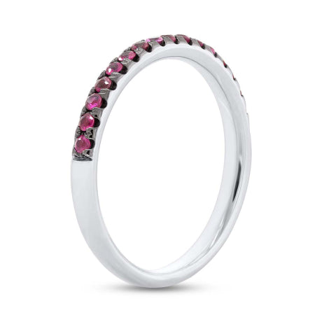 0.32ct 14k White Gold Ruby Lady's Band