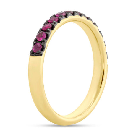 0.58ct 14k Yellow Gold Ruby Lady's Band