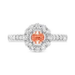 0.58ct 18k Two-tone Rose Gold Diamond Semi-mount Ring for 0.75ct Center Size 4.5