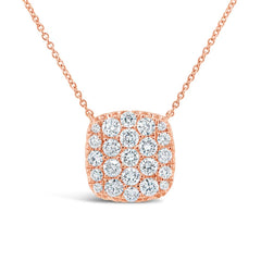 1.09ct 14k Rose Gold Diamond Pave Necklace