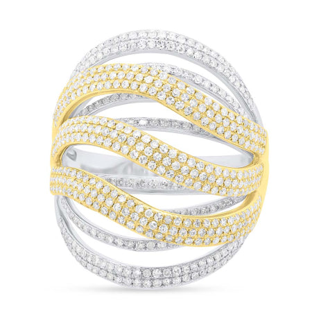 2.50ct 14k Two-tone Gold Diamond Lady's Ring