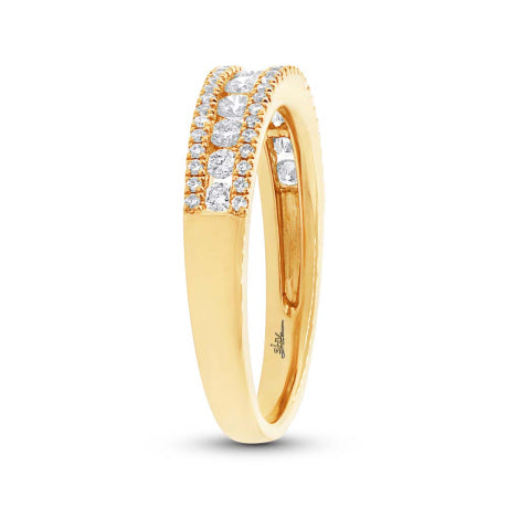 0.65ct 14k Yellow Gold Diamond Lady's Band Size 6.5