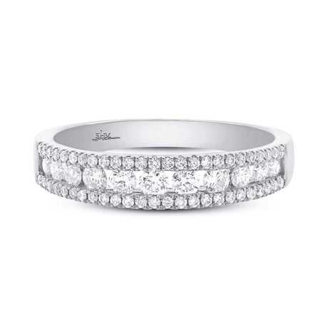 0.65ct 14k White Gold Diamond Lady's Band Size 6.5