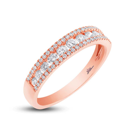 0.65ct 14k Rose Gold Diamond Lady's Band Size 6.5