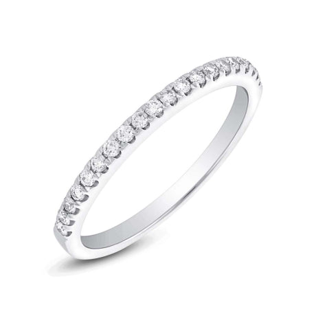 0.22ct 14k White Gold Diamond Lady's Band Size 8.75