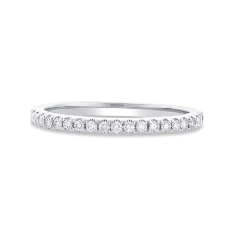 0.22ct 14k White Gold Diamond Lady's Band Size 8.75