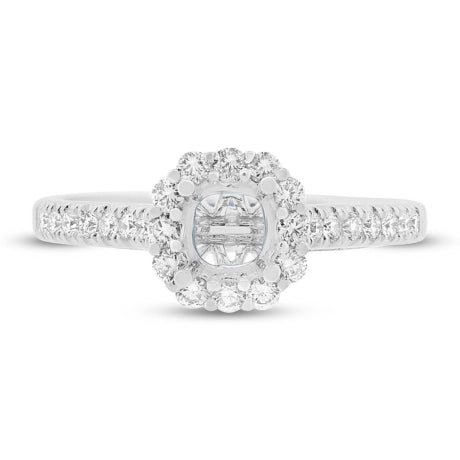 0.48ct 18k White Gold Diamond Semi-mount Ring for 0.75ct Center Size 6