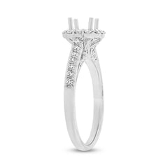 0.48ct 18k White Gold Diamond Semi-mount Ring for 0.75ct Center Size 6