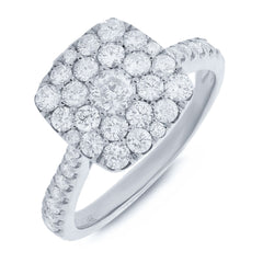 1.35ct 14k White Gold Diamond Lady's Ring Size 4.5