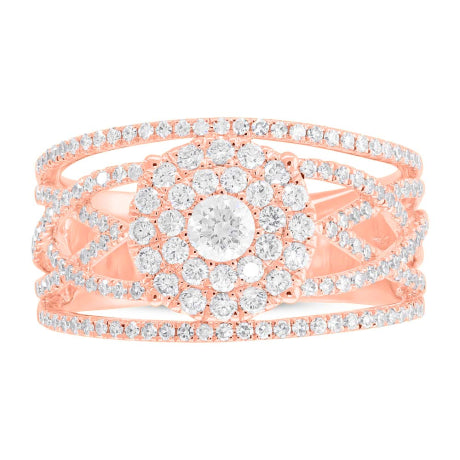 0.91ct 14k Rose Gold Daimond Lady's Ring