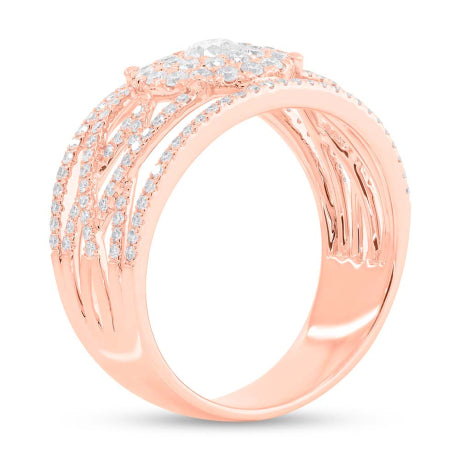 0.91ct 14k Rose Gold Daimond Lady's Ring