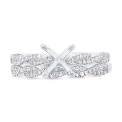 0.25ct 14k White Gold Diamond Semi-mount Ring 2-Pc for 1.00ct Center