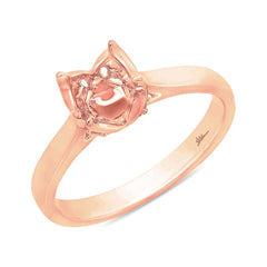 0.06ct 14k Rose Gold Diamond Semi-mount Ring for 0.75ct Center