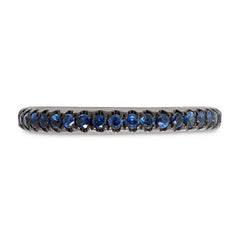 0.73ct 14k White Gold Blue Sapphire Eternity Band Size 8