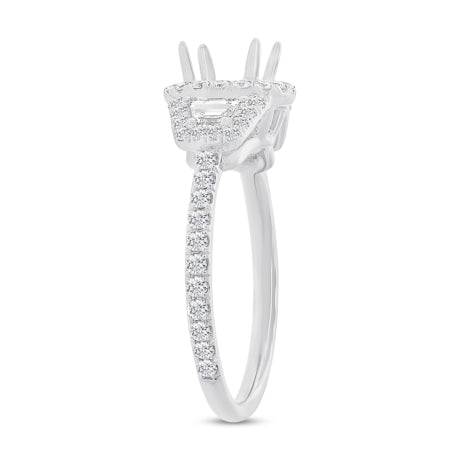 1.00ct 18k White Gold Diamond Semi-mount Ring for 1.00ct Center Size 6