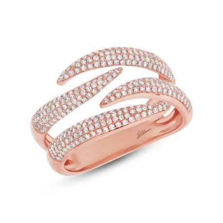 0.65ct 14k Rose Gold Diamond Pave Lady's Ring