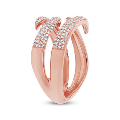 0.65ct 14k Rose Gold Diamond Pave Lady's Ring