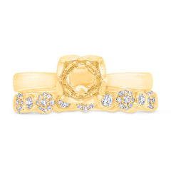 0.28ct 14k Yellow Gold Diamond Semi-mount Ring for 0.75ct Center