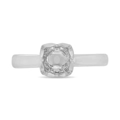 0.06ct 14k White Gold Diamond Semi-mount Ring for 0.75ct Center