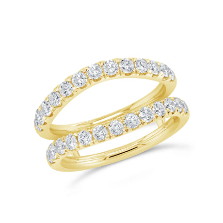 1.21ct 14k Yellow Gold Diamond Lady's Ring Guard
