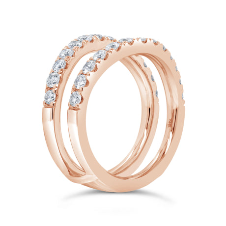 1.21ct 14k Rose Gold Diamond Lady's Ring Guard