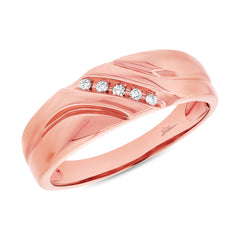 0.06ct 14k Rose Gold Diamond Men's Band