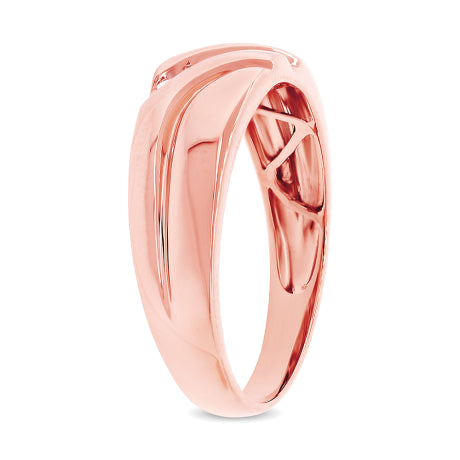 0.06ct 14k Rose Gold Diamond Men's Band