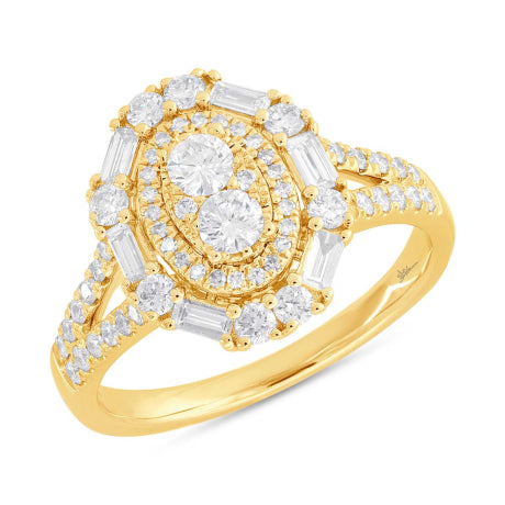 0.92ct 14k Yellow Gold Diamond Lady's Ring