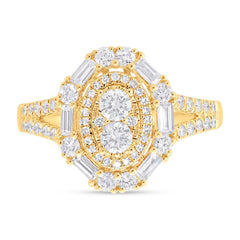 0.92ct 14k Yellow Gold Diamond Lady's Ring