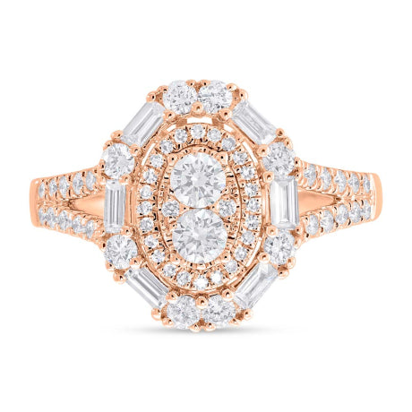 0.92ct 14k Rose Gold Diamond Lady's Ring