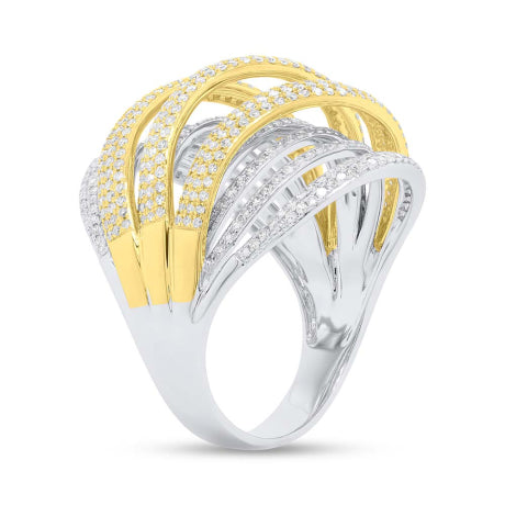 2.50ct 14k Two-tone Gold Diamond Lady's Ring Size 12.5