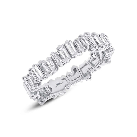 0.67ct 14k White Gold Diamond Baguette Lady's Band Size 4.75