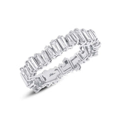 0.67ct 14k White Gold Diamond Baguette Lady's Band Size 4.75