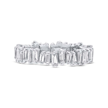 0.67ct 14k White Gold Diamond Baguette Lady's Band Size 4.75