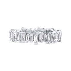 0.67ct 14k White Gold Diamond Baguette Lady's Band Size 4.75