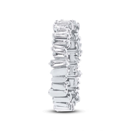 0.67ct 14k White Gold Diamond Baguette Lady's Band Size 4.75